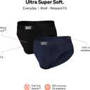 SAXX Underwear Co. Men's Underwear with Pouch Ultra Super Soft Brief Fly 2Pk (Blue)