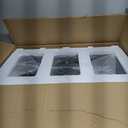 SONGMICS LTB54NL Trash Can, Pedal Type, 3 Sorting, 9.8 x 5.9 gal (3 x 18 L), 3 Inner Buckets, Stainless Steel, Airtight, Noiseless, Stylish, Horizontal Type, Indoor, Kitchen Veranda, Lid Included