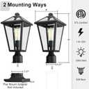 Outdoor Post Lights Fixtures, Lamp Post Light Fixture Black Finish, Waterproof and Anti-Rust Aluminum Pillar Outside Lighting for Walkway, Driveway, Patio, Porch,Medium Size