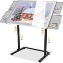 Doerpuz Puzzle Table 1500pcs,Adjustable Height and 90up Angles Puzzle Board for Saving Storage Space,Aluminum Jigsaw Puzzle Tables for Adults with Drawers