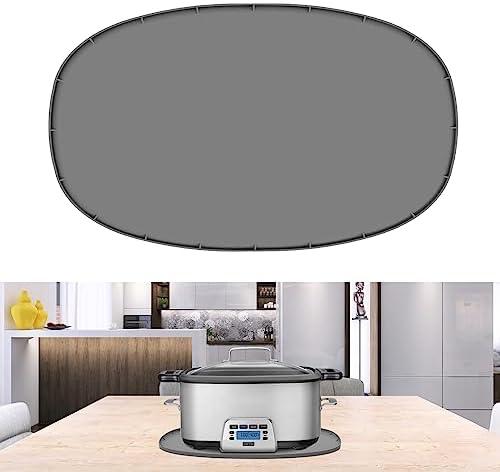 Heat Resistant Mat for 6-8 Quart Slow Cooker, Kitchen Heat Resistant Silicone Trivet，Oval Thickened Silicone Non Slip Heat Resistant Mat