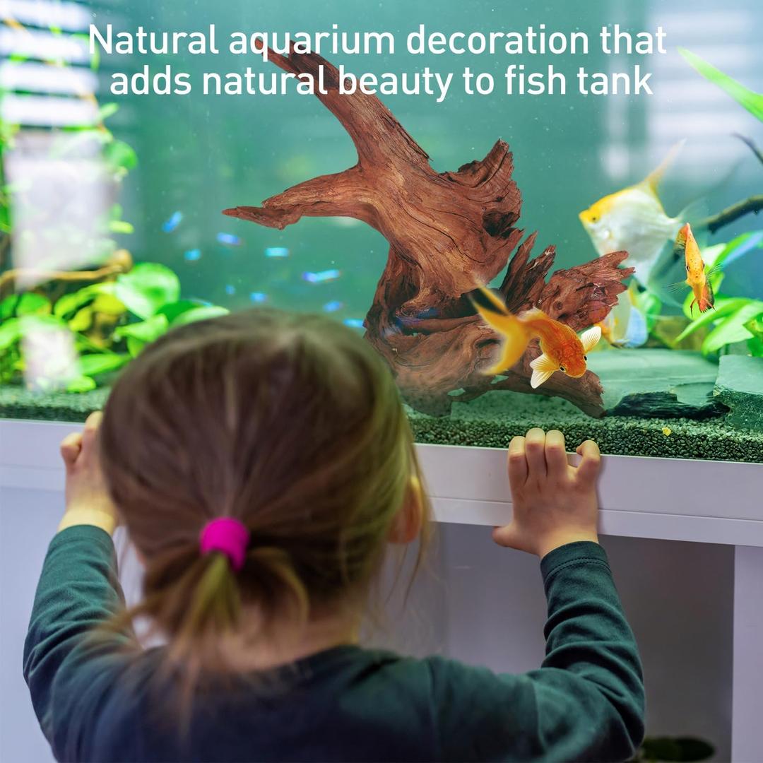 WDEFUN Natural Driftwood for Aquarium Decor, 1-Piece 10''-14'' Large Driftwood for Decorations on Fish Tank, Reptiles Bearded Dragon Accessories or Air Plants