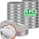 36Pcs Mason Jar Lids with Rings Wide Mouth, Upgrade Canning Lids with Rings/Bands for Ball, Kerr Jars and More, Split-Type with Leak Proof & Airtight, Food Grade Material for Mason Jars