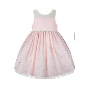 Harlow Rose ,Elegant Satin Tulle Flower Girl Dress for Wedding Short Tutu Pearls Princess Pageant Birthday Party,. (Pink ,3T)