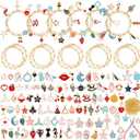 Tondiamo 173 Pieces Charm Bracelet Making Kit for Women DIY Gold Chain Bracelet Jewelry Making Kit for Adult 100 Assorted Charms Pendants 60 Jump Rings Pliers Tools for Crafts Beginner Supplies Gift
