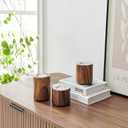 DANYA B Hemming Modern Walnut Finish 3-Piece Tealight Candle Holder Tabletop Decor Set LT2273SET
