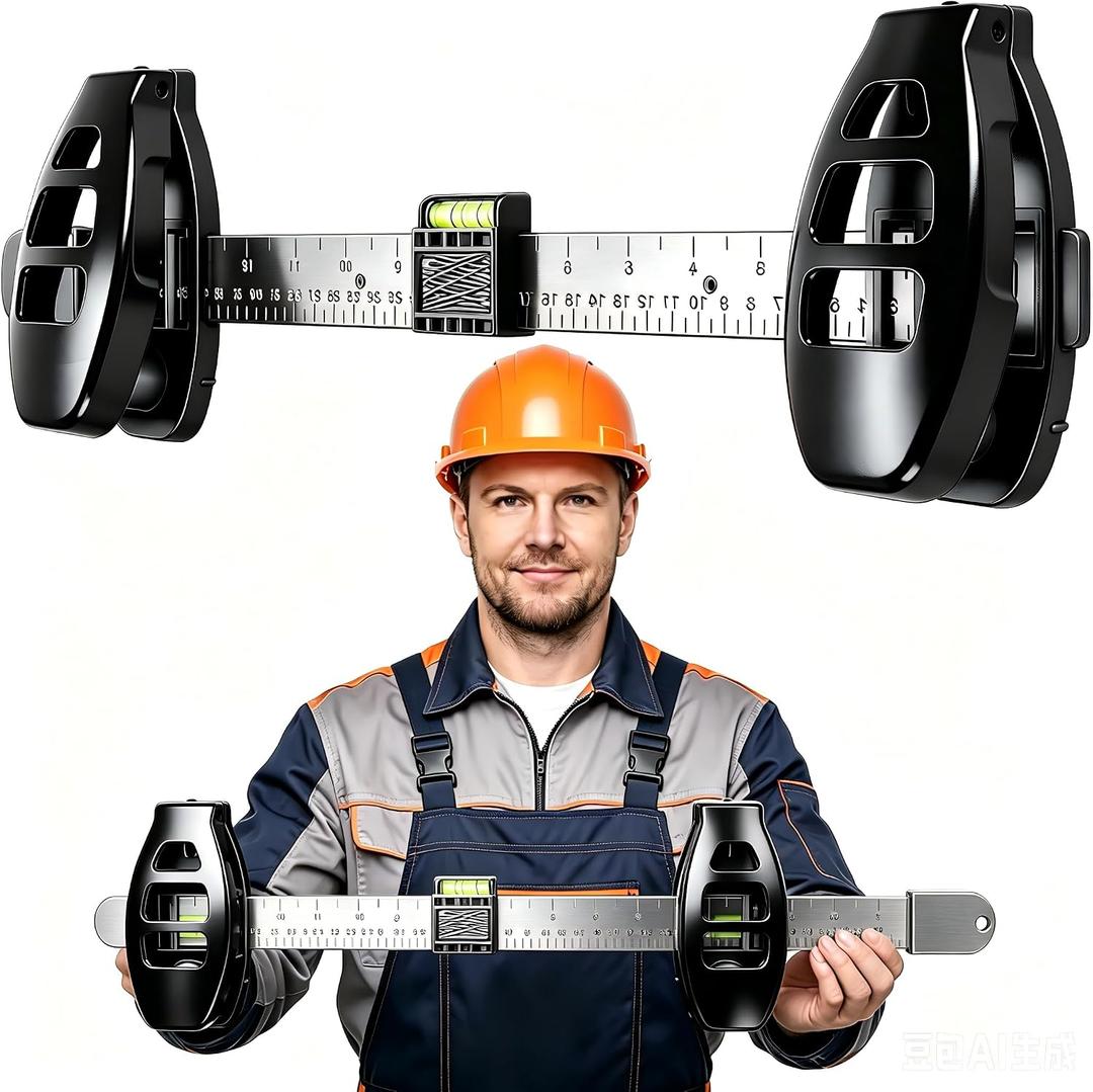 Level Ruler Picture Hanging Tool with 50 Nails – Straight Alignment Frames