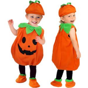 Baby Pumpkin Costume for Thanksgiving Fall Festival Cute Newborn Toddler Infant Outfit for Boys Girls 2025 Halloween (Large)