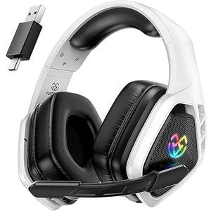 Tatybo Wireless Gaming Headset for PC, Ps5, Ps4, 2.4 Ghz USB & Type-C Gaming Headphones with Microphone, 30H Battery Bluetooth Headphones for Switch, Laptop, Mobile, Mac