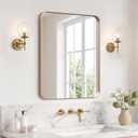 20x16 Inch Bathroom Vanity Mirror Brushed Rose Gold