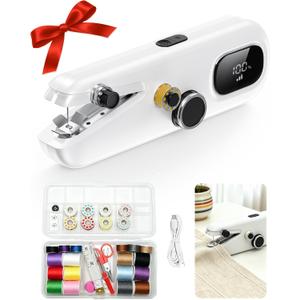 Handheld Sewing Machine,Portable Rechargeable with LCD Display & Sewing Kit | 3-Speed,USB-C Charge,Beginner friendly,Easy threading,Compact storage,Home sewing