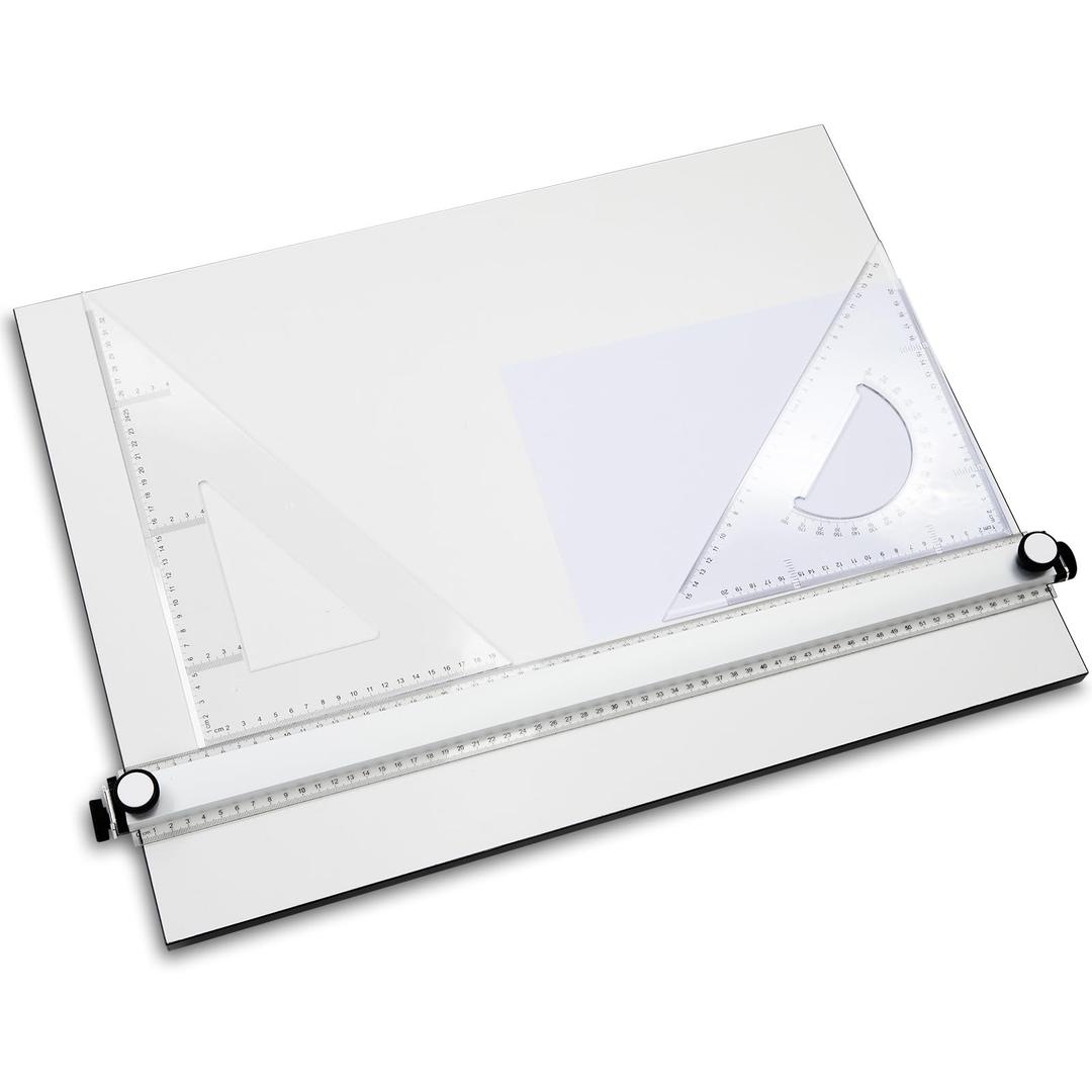 Zonon A2 Portable Drawing Board, Multi-Function Metric Drafting Table Drafting Board with Clear Rule Parallel Motion and Angle Adjustable Measuring System