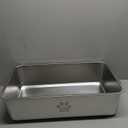 Stainless Steel Cat Litter Box High Side Cats Toilet Metal Kitten Litter Pan, Pet Cleaning Tool for Big and Small Cats, Rabbits, Splash-Proof and Non-Stick Cat Poop Box odorless 15.7"x11.8"x3.9"