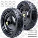 13 Inch Flat Free Tire - 13'' Tires for Garden Cart Replacement Wheels, Wheelbarrow Tires 13 Inch, 4.00-6 Tire Flat Free for Garden Cart, Yard Trailers, Trolley, 5/8'' Bearings, 2.1'' Offset Hub, 2Pack