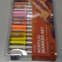 JusArt Acrylic Paint Markers Brush Tip 30 Colors, Water-Based No-Bleed Markers with Automatic Ink Control, Waterproof Acrylic Paint Pens for DIY Art & Crafts -Fabric, Wood, Rock, Ceramic, Metal