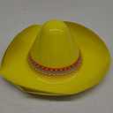 Hicarer 6 Pack Mexican Hats for Adults, Cinco De Mayo Fiesta Party Sombrero Yellow Plastic Hats
