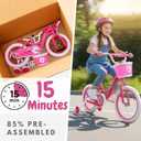 bicystar Girls Bike for Toddlers Ages 2-5 Years, 12 14 16 Inch Princess Kids Bike with Training Wheels, Sparkling Frame, Basket, Streamers, Pink Pedal Bicycle, Birthday Gift