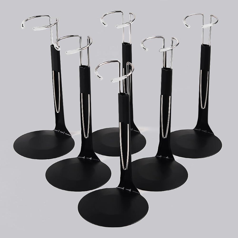 UCanaan 6 Pcs Doll Stand - Action Figure Stands with Expandable Waist Wire for 8"-14" Dolls stands for 8 to 12inch dolls Suitable for 1/6 Dolls Accessoriesaction figure stand-Black