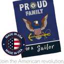 Proud Family Sailor Garden Flag - Set with Stand Armed Forces Navy USN Seabee United State American Military Veteran Retire Official - House Banner Small Yard Gift Double-Sided 13 X 18.5