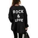 Pretty Garden Womens Solid Color Long Sleeve Cardigan Soft Knit Draped Open Front Cardigan Sweater Coat
(Black, M)