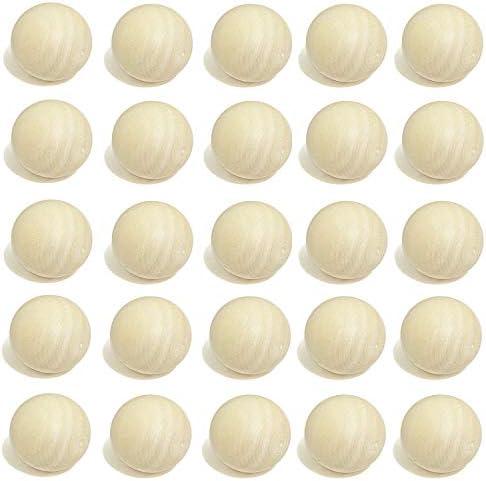 3/4 inch Natural Round Wooden Ball, Hardwood Balls, for Crafts and DIY Projects, Bag of 50.