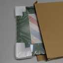 11x14 Picture Frame with Mat for 8x10, Wavy Edge Wooden Real Glass Photo Frame for Wall Hanging, Green, 1 Pack