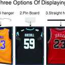 IHEIPYE Jersey Display Frame Case Lockable, Large Sport Jersey Shadow Box with UV Protection Acrylic and Hanger for Baseball Basketball Football Soccer Hockey Shirt and Uniform, Black
