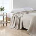 Nautica Blanket Cotton Diamond Weave Bedding, Home Decor for All Seasons, Queen, Baird Beige