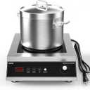 VBGK Commercial Induction Cooktop 5000W Professional 220V Hot Plate With LCD Touch Knob Control, 4 Hours Timer, 16 Power Levels, Auto-Shut-Off, Stove Top With Plug