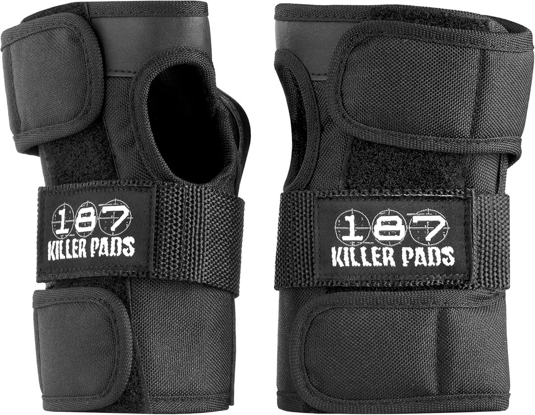 187 Killer Pads Wrist Guards Ideal for Skateboarding, in-Line Skating/Rollerblading and Roller Derby (Black, Large)