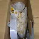 M MCIRCO 350 Piece Gold Dinnerware Set,100 Plastic Plates, 50 Cups,50 Pre Rolled Napkins with Plastic Silverware, Disposable Gold Dinnerware Set for 50 Guest