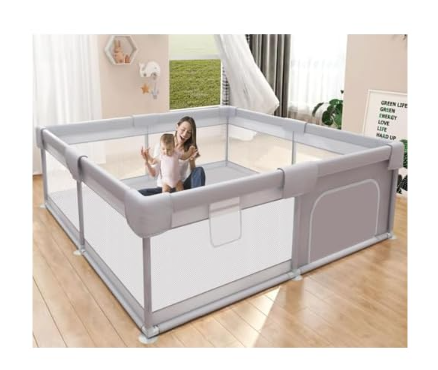Baby Playpen Play Pens for Babies and Toddlers Baby Fence Baby Play Yards for Indoor & Outdoor with Breathable Mesh Anti-Fall Playpen