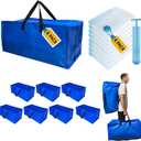 16 Pack Heavy Duty Extra Large Moving Bags with Backpack Straps & Large Vacuum Storage Bags Moving Supply Combo, Moving Totes with Handles & Zippers for Space Saving, Fold Flat, Includes Vacuum Bags (16 Pack-8 Moving Bags+8 Vacuum Bags)
