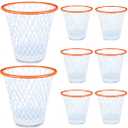 Wonderjune 8 Pcs Basketball Trash Can 4.5 Gallon Basketball Garbage Can Plastic Waste Basket Trash Bin Gift for Home Office Kitchen Living Room Gym