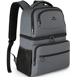 MATEIN Cooler Backpack, 26 Cans Insulated Lunch Backpack for Men Women, Leakproof Double Layer Lunch Cooler Bag Lightweight Soft Lunch Backpack with Cooler Compartment, Beach Camping Hiking Beer Gifts