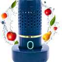 Fruits and Vegetable Washing Machine, Kitchen Fruit Cleaner Device in Water, Wireless Fruit Washer with OH-ion Purification Technology for Fruit, Veggies, Meat(Blue)