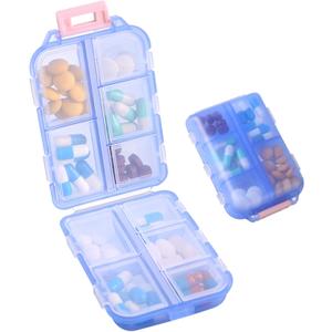 1Pack Travel Pill Organizer - 10 Compartments Pill Case, Compact and Portable Pill Box, Perfect for On-The-Go Storage, Pill Holder for Purse Blue