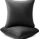 AM AEROMAX 20 20 Pillow Insert (Pack of 2) Memory Foam Throw Pillow Insert Sham Square for Decorative Cushion Bed Couch Sofa Without Deform After Longtime Use(Black)