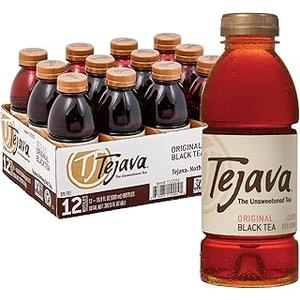 Tejava Original Unsweetened Black Iced Tea, 12 Pack, 16.9oz PET Bottles, Non-GMO, Kosher, No Sugar or Sweeteners, No calories, No Preservatives, Brewed in Small Batches EXP:05/14/26