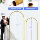 HEMMOTOP Metal Arch Backdrop Stand Set of 2 (7.2ft + 6ft), Wedding Arch Frame, Stable Background Stand with Square Base Ground Nails, for Birthday Party Baby Shower Garland Decoration, Gold