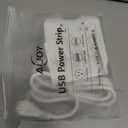 Power Strip with USB C Ports, AiJoy 5 ft Extension Cord with 4 Outlets and 4 USB Ports, 20W USB C for iPhone 15, Wall Mount, Compact for Home, Office, Room Desk Accessories (White)