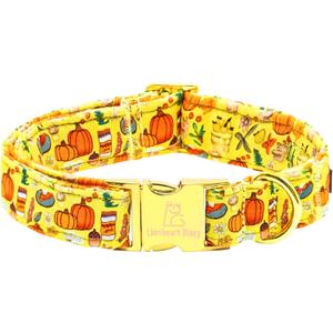 Lionheart glory Premium Fall Dog Collars Thanksgiving Holiday Collar Dog Heavy Durable Comfortable Adjustable Dog Collar for Large Collar Dogs Boys Dog Collar Cute Collars Pet Gift (Large (Pack of 1)