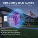 Upgraded Ultrasonic Bird Repellent Devices Outdoor Woodpecker Deterrent for House Pigeon Repellent Rechargeable Bat Deterrent Indoor to Keep Birds Out of Attic Porch Balconies,2Pack
