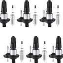 ITOM Ignition Coil Pack and Spark Plugs UF303 Compatible with Buick Rainier 2005, for Chevy Colorado Trailblazer, for GMC 2004-2006 Canyon 2003-2008, for Isuzu Ascender 2006, for Saab L6 4.2L Set of 6
