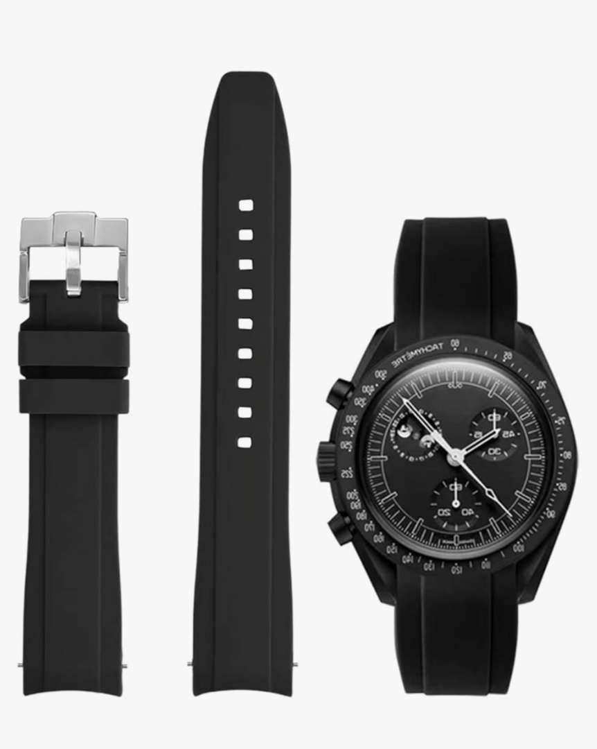 Watch Bands for Moonswatch Watch,Curved No Gap Quick Release Silicone Bands Compatible with Omega X Swatch 20mm Premium Silicone Rubber Replacement Band Strap Men Women