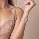 MOFREE Beaded Bracelet Compatible with Apple Watch Band 38mm/40mm/41mm/42mm, Fashion Elastic Stretch Women Bands for iWatch Series 11/10/9/8/7/SE/6/5/4/3/2/1 iPhone Watch Strap Bands White