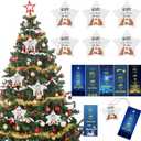 24 Pcs Nativity Christmas Ornaments Bulk Ceramic Nativity Scene Christmas Tree Hanging Ornaments Hope was Born Ceramic Star with Bible Verses Bookmark for Xmas Tree Family Holiday Home Decor