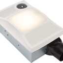 Broan 100HL Bathroom Fan, 100 CFM for 4" Ducts w/100W Max Incandescent Light (Not Included) & Heater - White