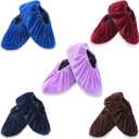 5 Pairs Reusable Non Slip Shoe Covers, Premium Soft Washable Thickened Boot Shoe Covers for Household, Office, Laboratory