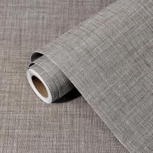 Grasscloth Peel and Stick Wallpaper 23.6"X480.3" Brown Contact Paper